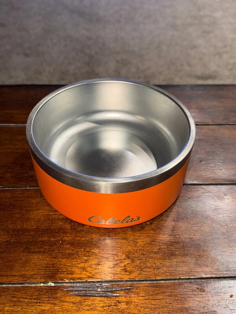 Cabela’s Stainless Double-Wall Dog Bowl – Orange